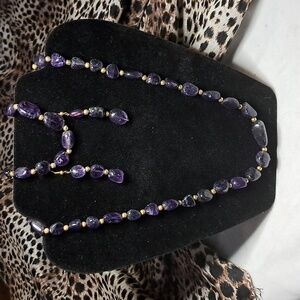 VTG Stauer Lusso Amethyst Necklace Set